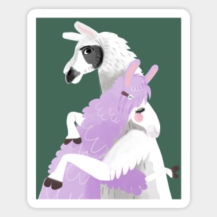 Llama hugs Magnet